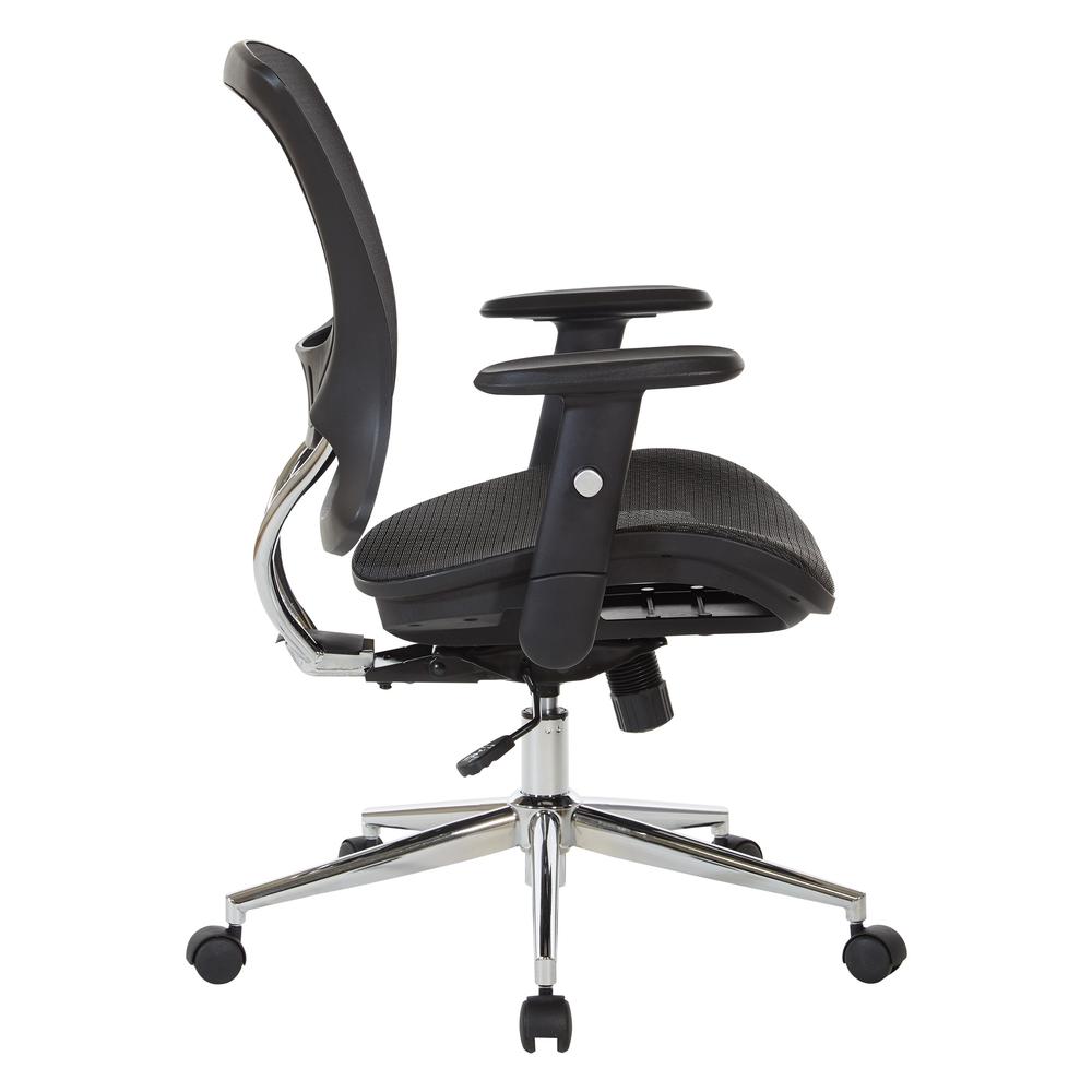 Mesh Screen Seat and Back Manager's Chair with Height Adjustable Arms and Chrome Base, EM98910C-3