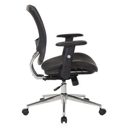 Mesh Screen Seat and Back Manager's Chair with Height Adjustable Arms and Chrome Base, EM98910C-3