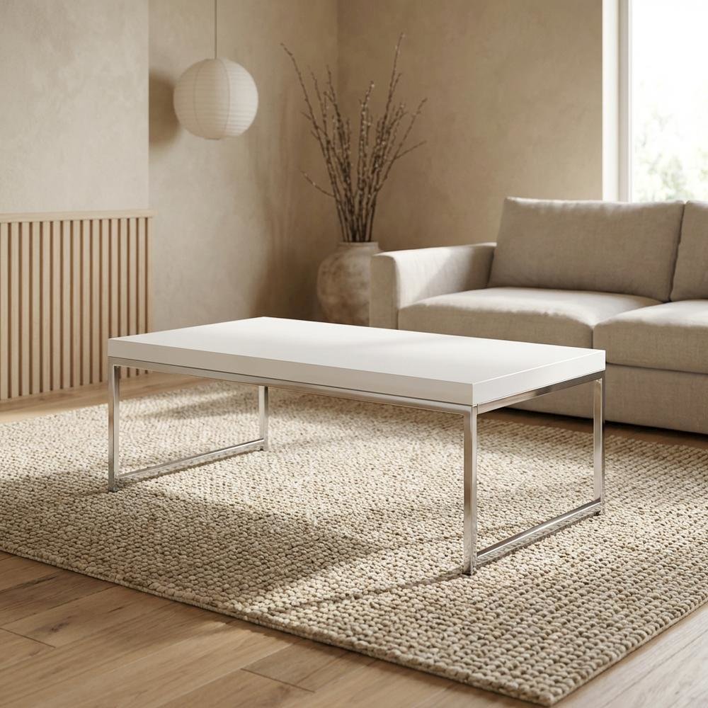 Modern Wooden Coffee Table with Sturdy Construction and Light Finish