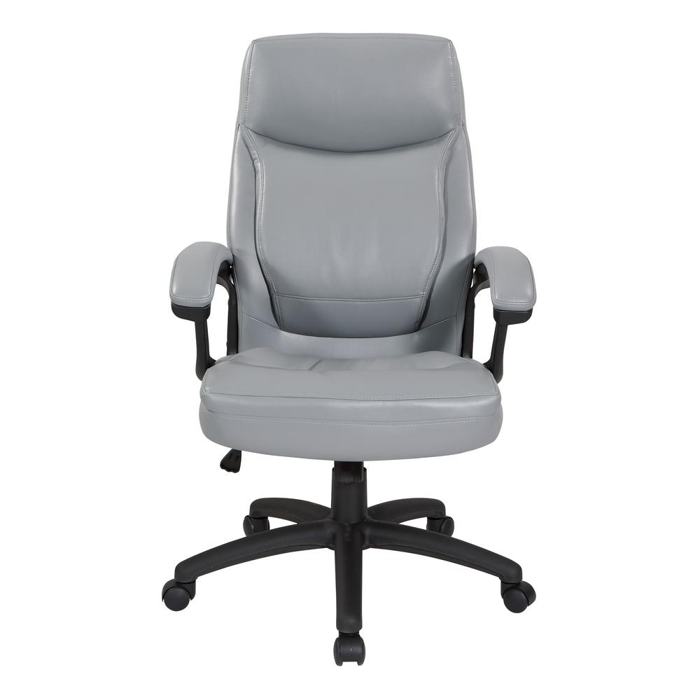 Executive High Back Charcoal Grey Bonded Leather Chair with Locking Tilt Control and Match Stitching, EC6583-EC42