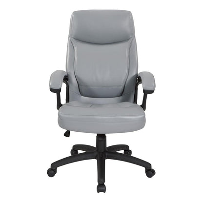 Executive High Back Charcoal Grey Bonded Leather Chair with Locking Tilt Control and Match Stitching, EC6583-EC42