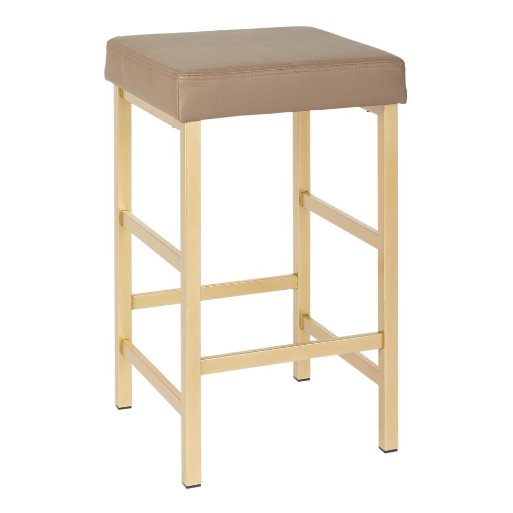 26" Gold Backless Stool