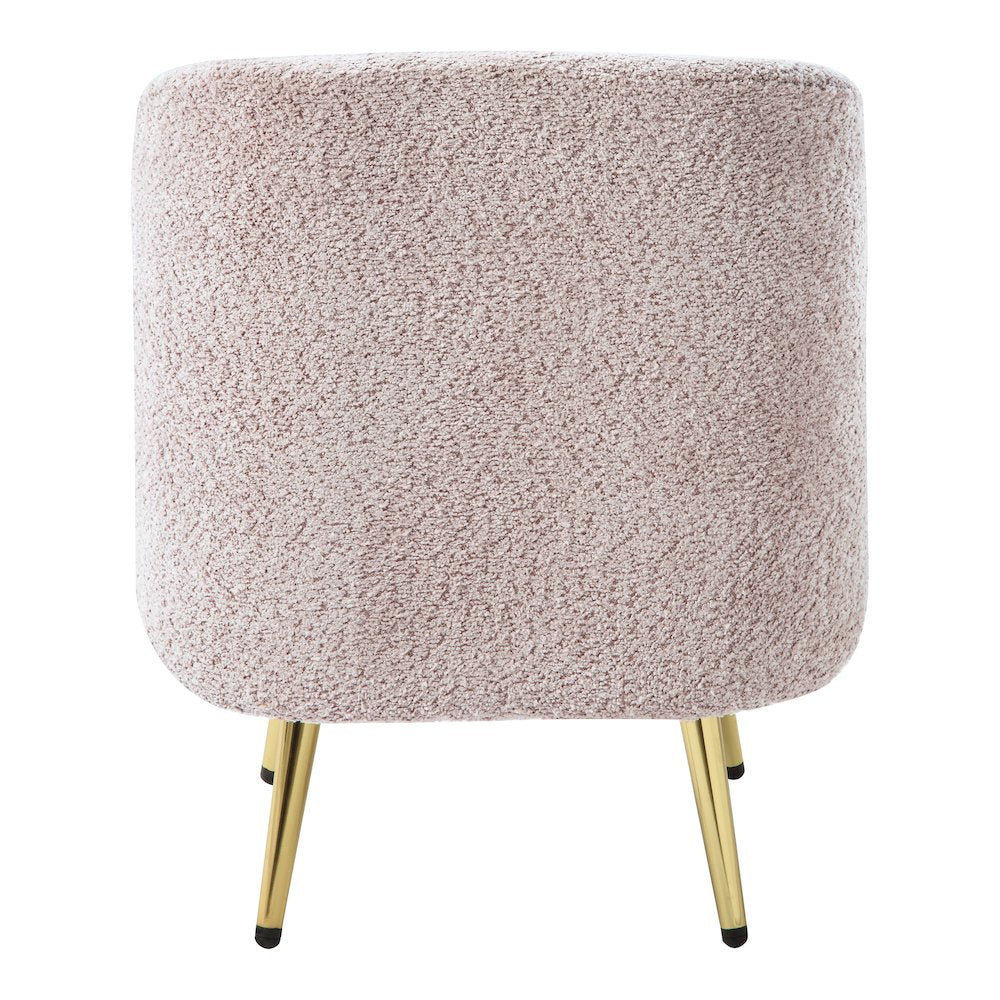 Abrina Vanity Chair in Dusty Rose Fabric with Gold Legs