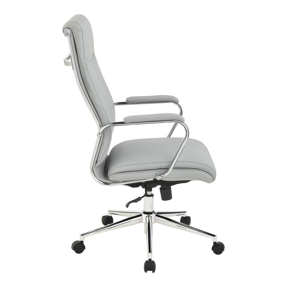 High Back Manager's Chair with Dillon Steel Antimicrobial Fabric and Chrome Base