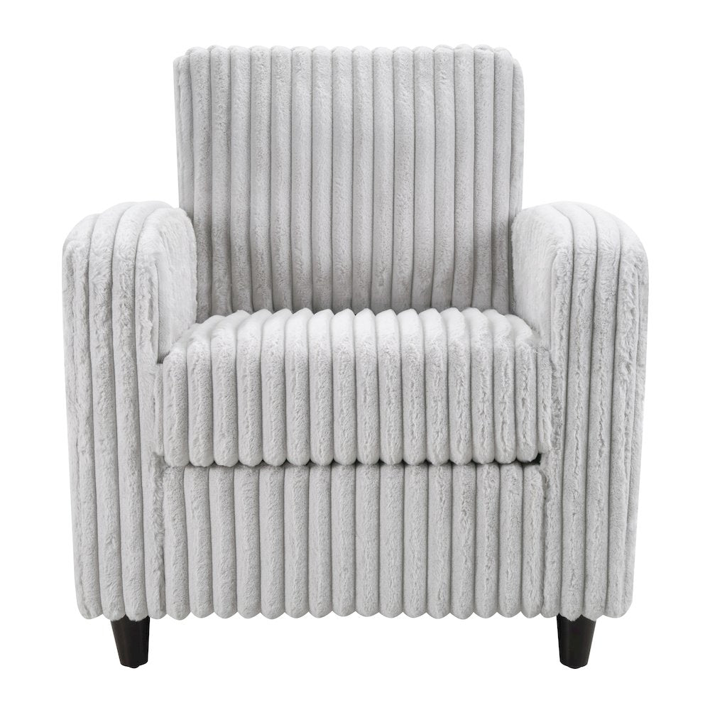 Venus Club Chair in Fog Cord Fabric and Dark Espresso Finish Legs