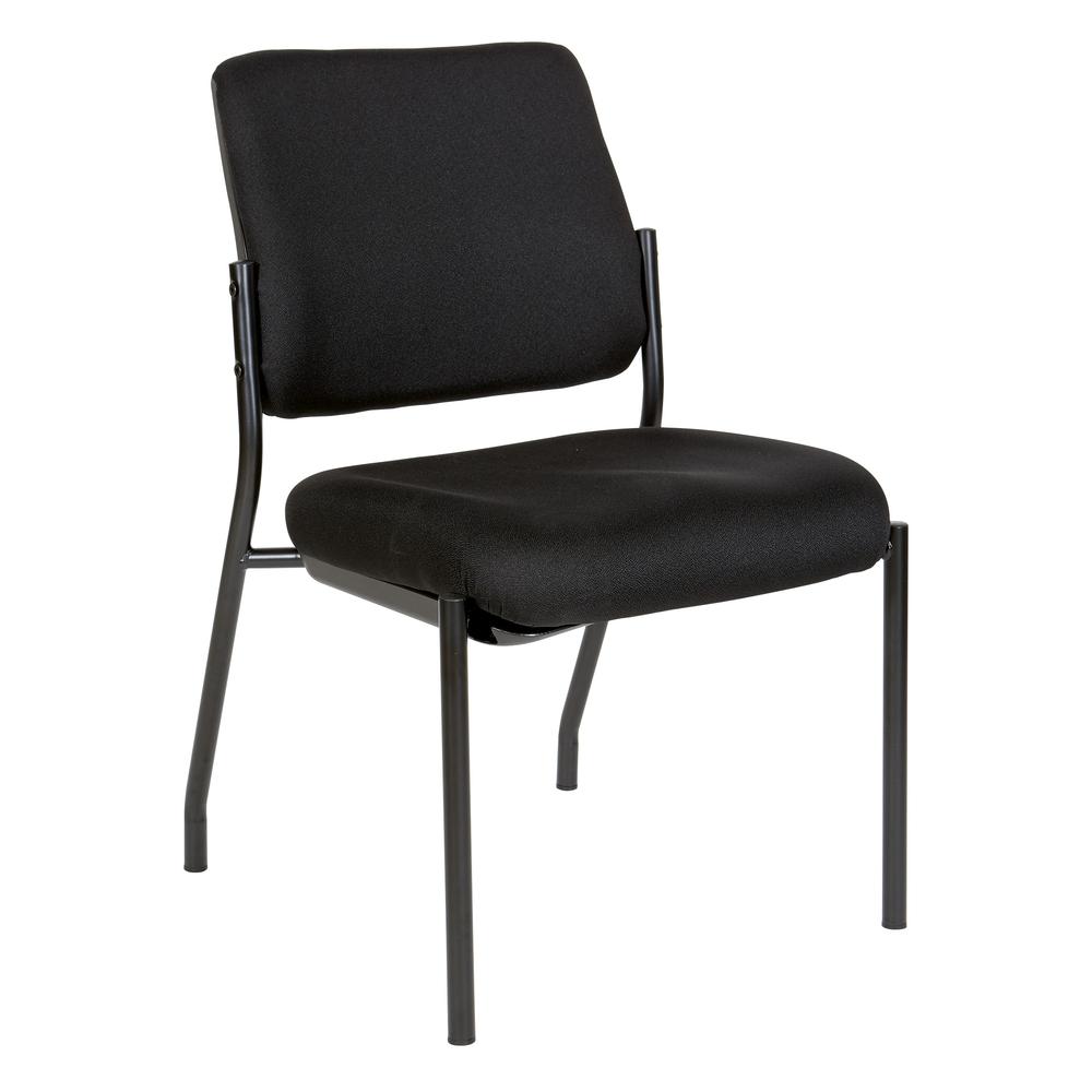 Stackable Visitor’s Chair Black Padded Seat Armless, 83720-231