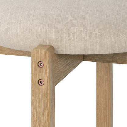 Melissa 26" Counter Stools 2-Pack With Cream Fabric Seat and Natural Finish Wood