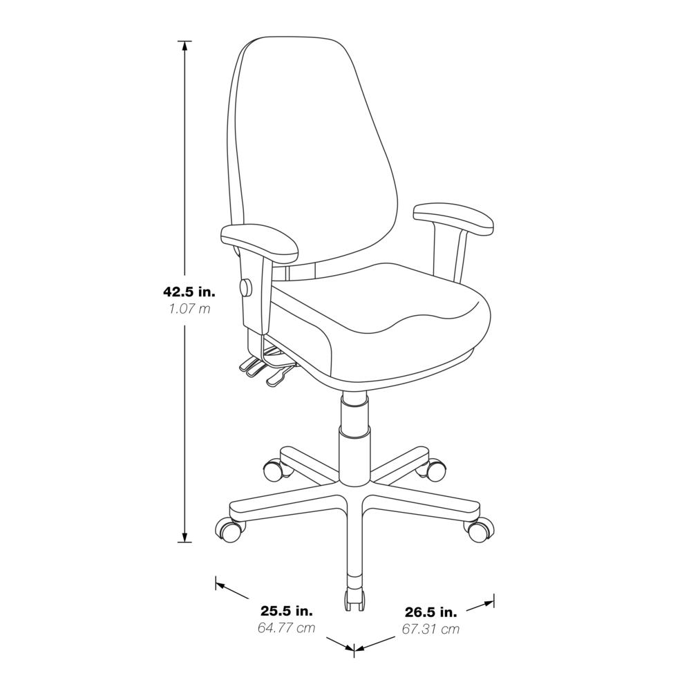 Professional Dual Function Ergonomic High Back Chair in Dillon Black, EC4300-R107