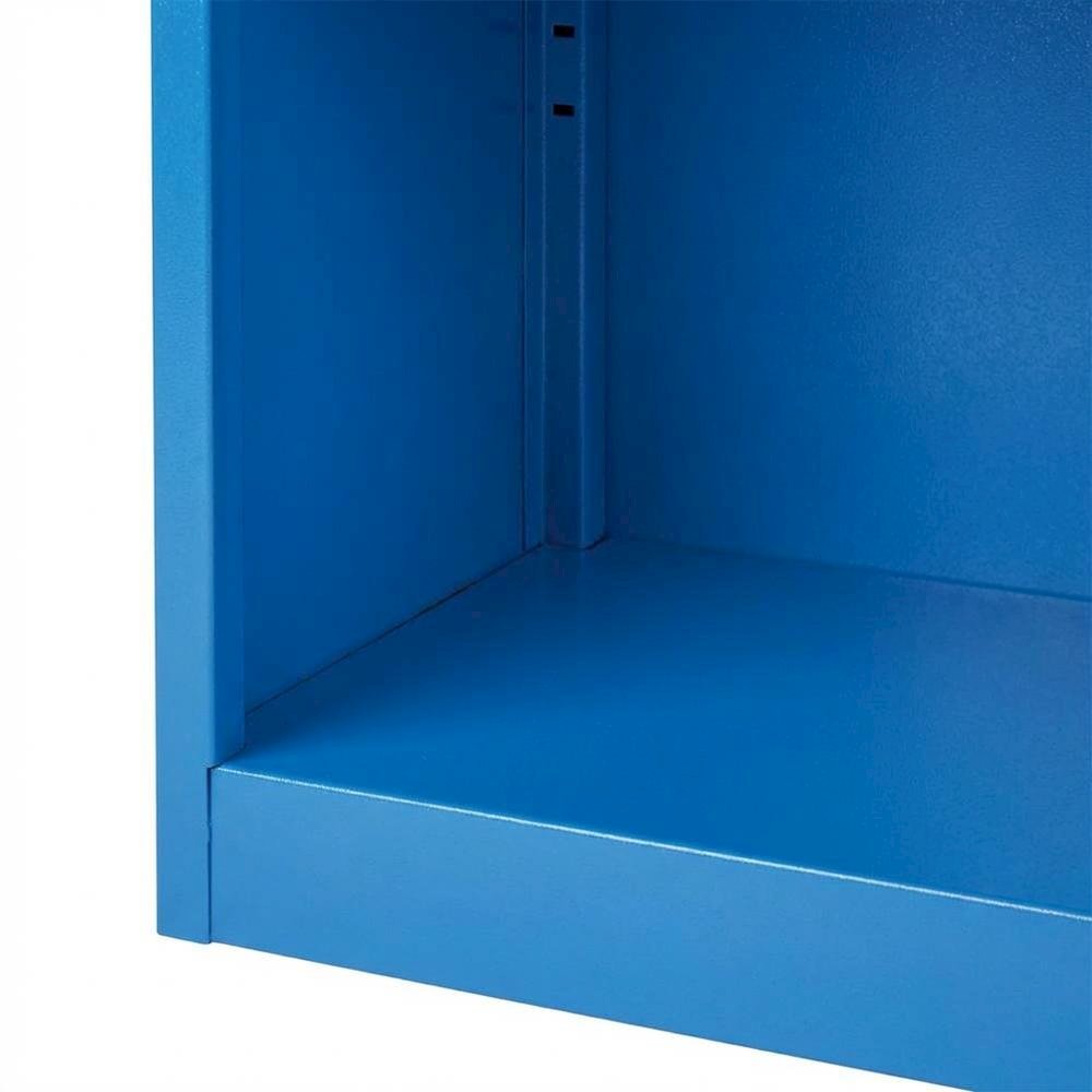 Blue Metal Bookcase with Steel Frame for Residential Use
