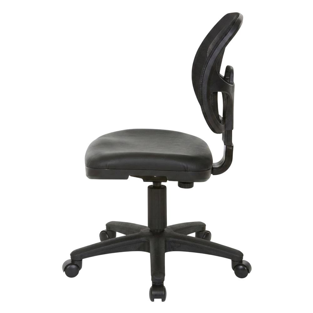Mesh Back and Vinyl Seat Task Chair Steel Frame, Lumbar Support, Swivel, Black