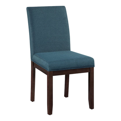 Dakota Parsons Chair in Azure Fabric and Espresso Finished Legs