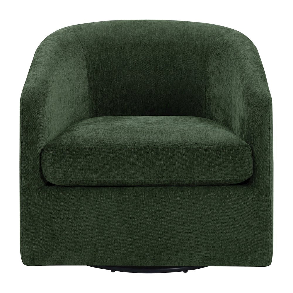 Parker Swivel Tub Chair In Green Fabric
