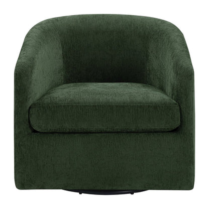 Parker Swivel Tub Chair In Green Fabric