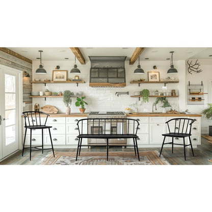 Lincoln All Metal Counter Stool in Black Finish