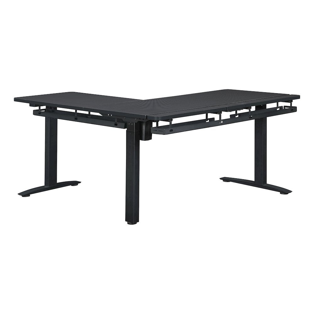 Kilo L-Shape Electric Lift Gaming Desk in Grey Carbon Fiber Finish