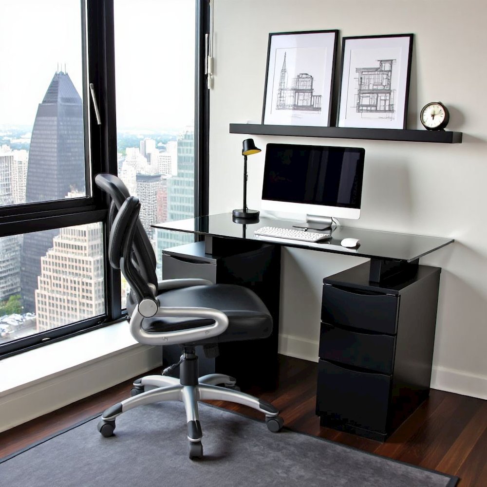 Black Leather Chair – Ergonomic Work Chair for Teachers and Office Use