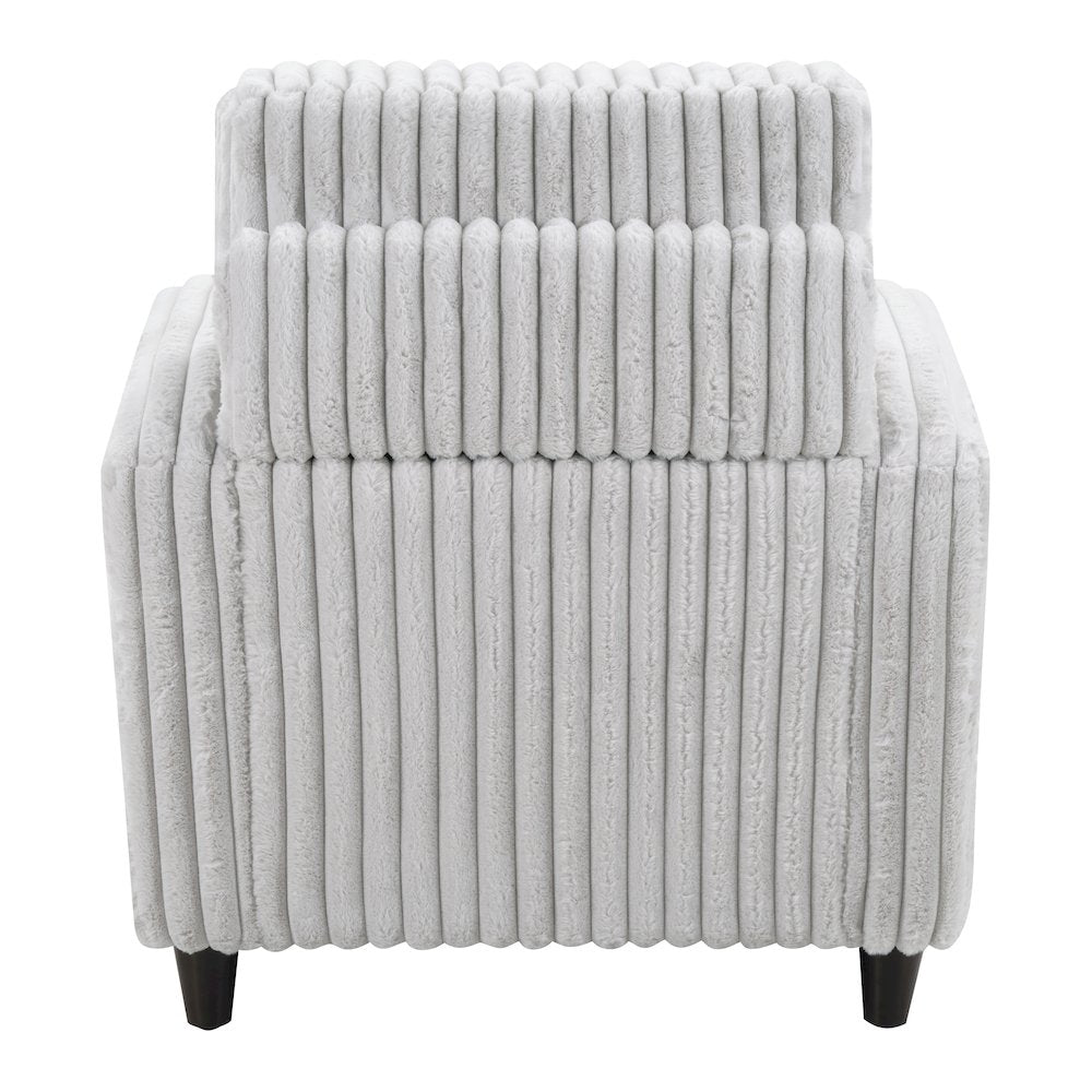 Venus Club Chair in Fog Cord Fabric and Dark Espresso Finish Legs