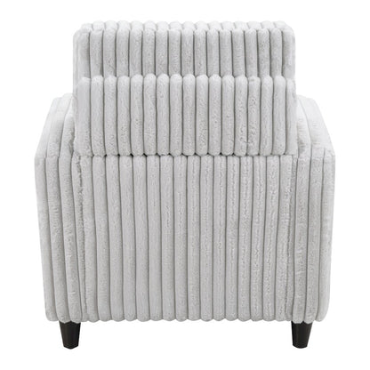 Venus Club Chair in Fog Cord Fabric and Dark Espresso Finish Legs