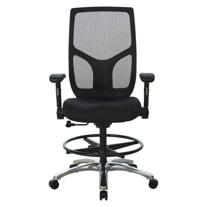 ProGrid Mesh Back Drafting Chair in  FreFlex Coal Fabric with Padded Seat