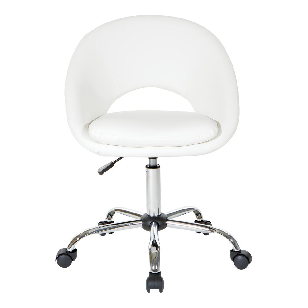 Milo Height Adjustable Home Office Chair in Durable White Faux Leather, ML26SA-W32
