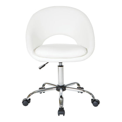 Milo Height Adjustable Home Office Chair in Durable White Faux Leather, ML26SA-W32