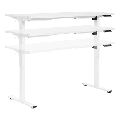 Primo 59"W Sit to Stand Electric Height Adjustable Desk in White Finish