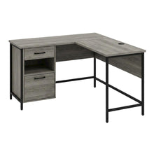 Wooden Desk with Hutch in Natural Finish, Spacious and Sturdy