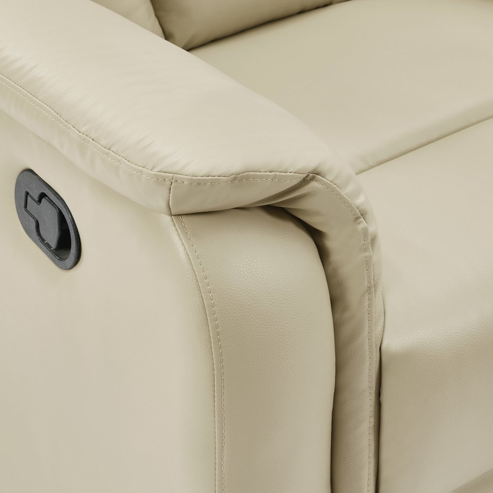 Carillo Pushback Recliner in Taupe Faux Leather