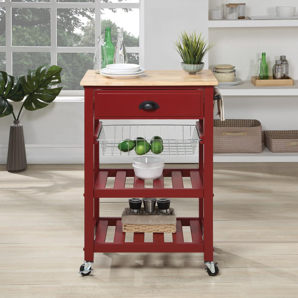 Hampton Kitchen Cart Red