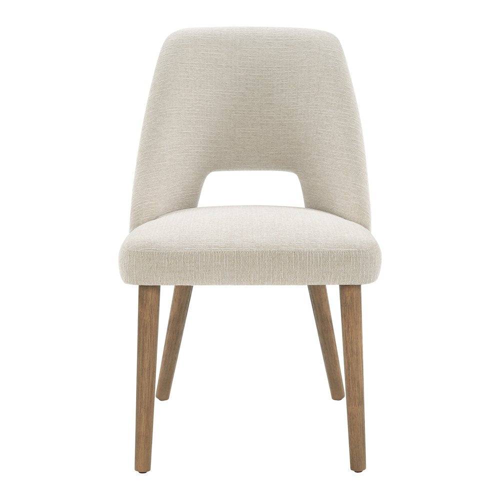 Ralston Dining Chair in Linen Fabric with Medium Oak Legs 2-Pack