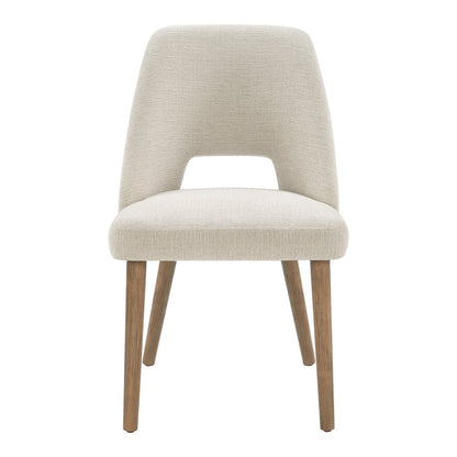 Ralston Dining Chair in Linen Fabric with Medium Oak Legs 2-Pack