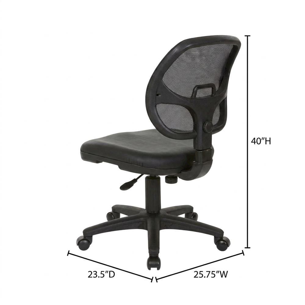 Mesh Back and Vinyl Seat Task Chair Steel Frame, Lumbar Support, Swivel, Black