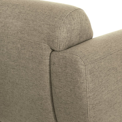 Delta Sofa in Taupe Fabric with Black Metal Legs
