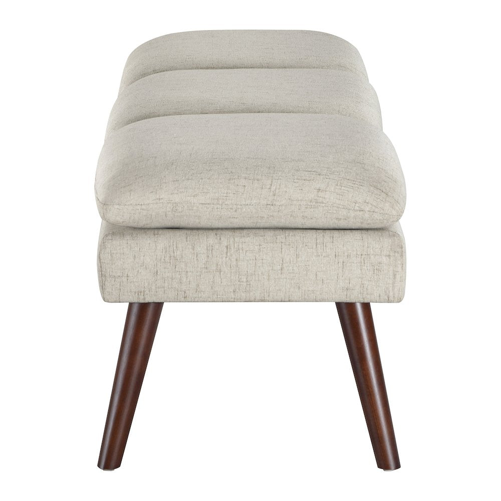 Amanda 54" Mid-Century Bench in Linen Fabric