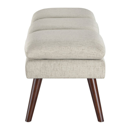 Amanda 54" Mid-Century Bench in Linen Fabric