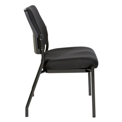 Stackable Visitor’s Chair Black Padded Seat Armless, 83720-231