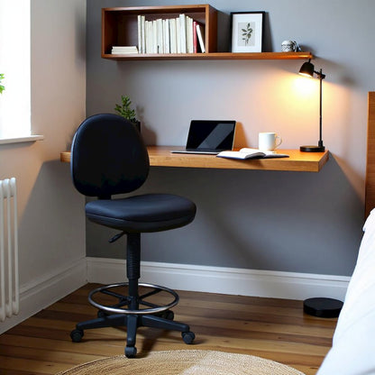 Tall Black Drafting Chair – High Office Chair With Sculptured Support