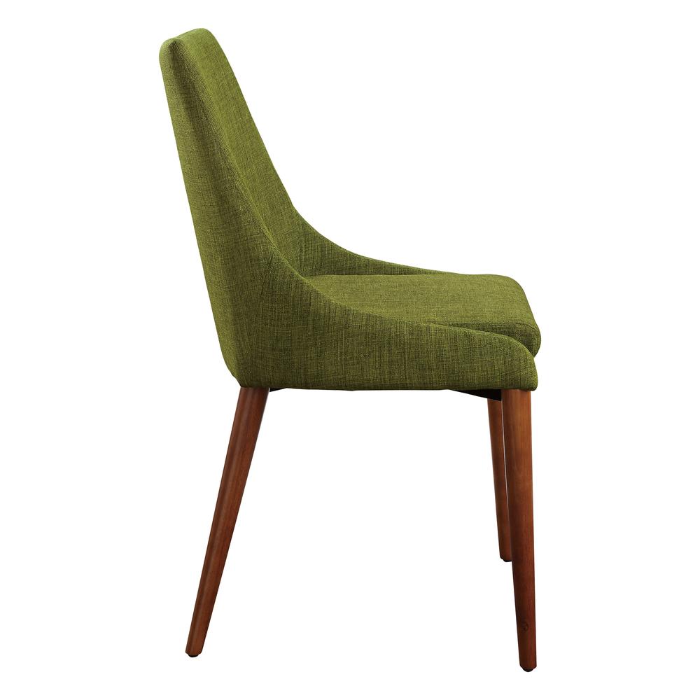 Palmer Mid-Century Modern Fabric Dining Accent Chair in Green Fabric 2 Pack, PAM2-M17