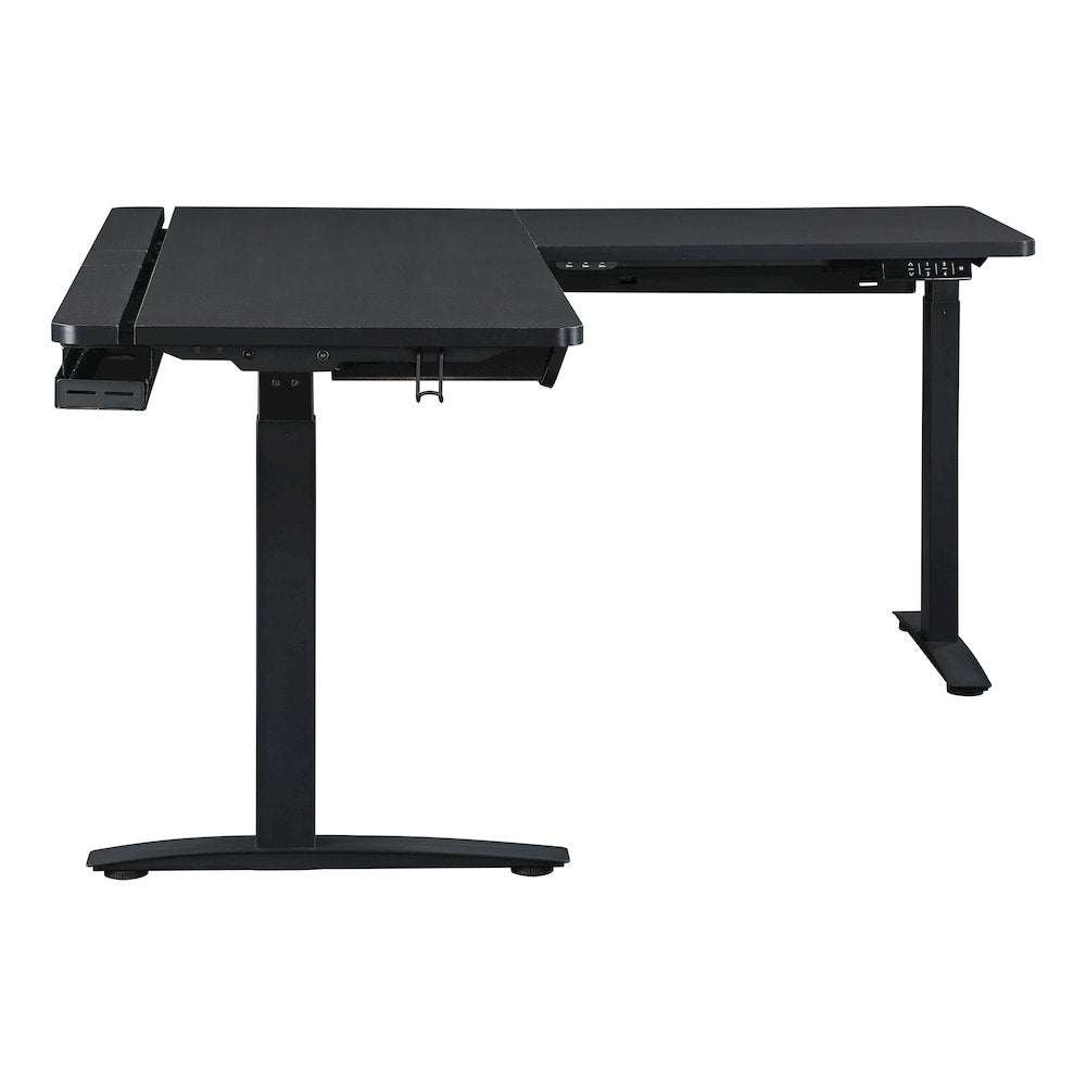 Kilo L-Shape Electric Lift Gaming Desk in Grey Carbon Fiber Finish