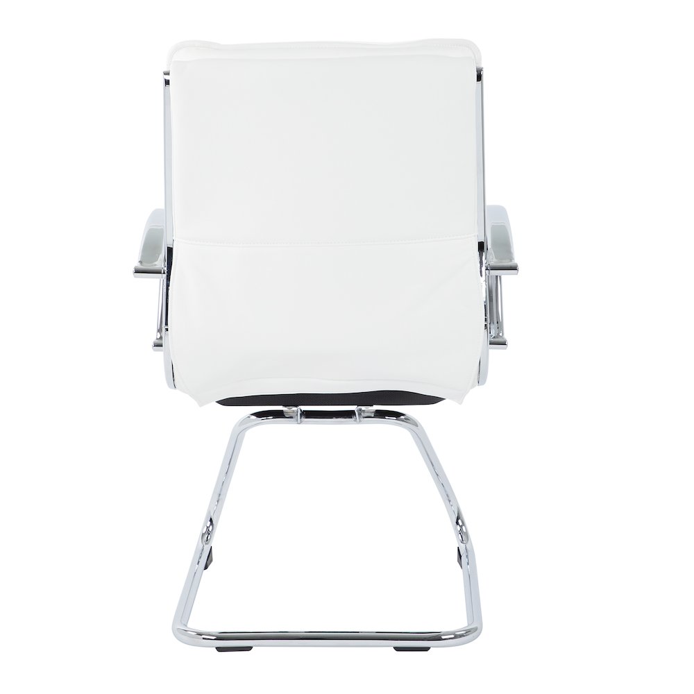 Guest Faux Leather Chair with Chrome Base and Includes Removable Arm Sleeves
