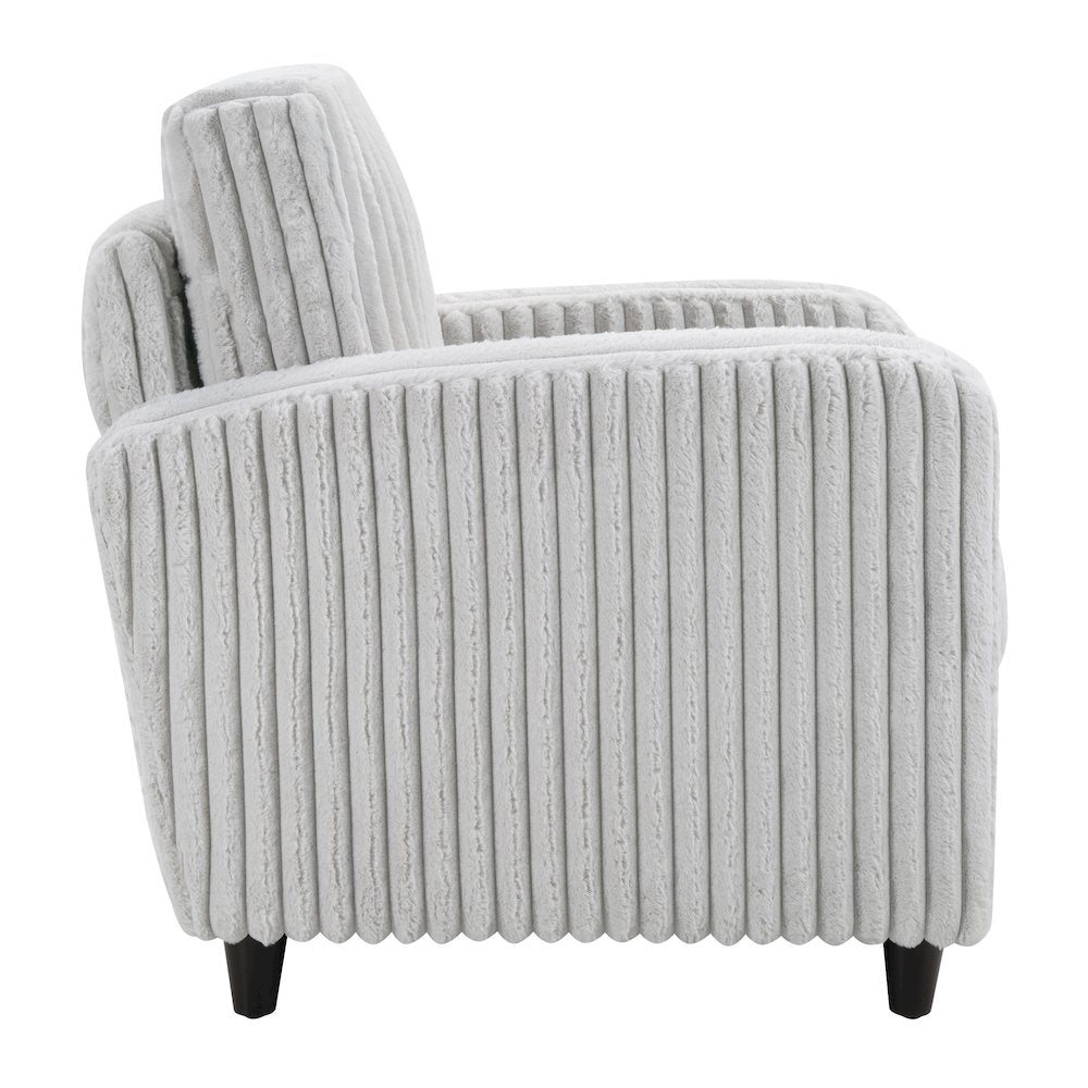 Venus Club Chair in Fog Cord Fabric and Dark Espresso Finish Legs
