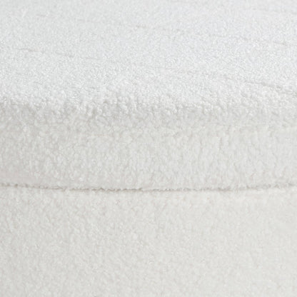 Baynes Storage Ottoman in Ivory Sherpa Fabric