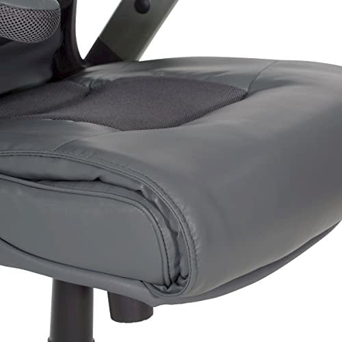Exec Bonded Lthr Office Chair, Charcoal Grey / Titanium