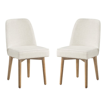 Jada Dining Chair 2-Pack in Linen Fabric with Oak Finish Wood