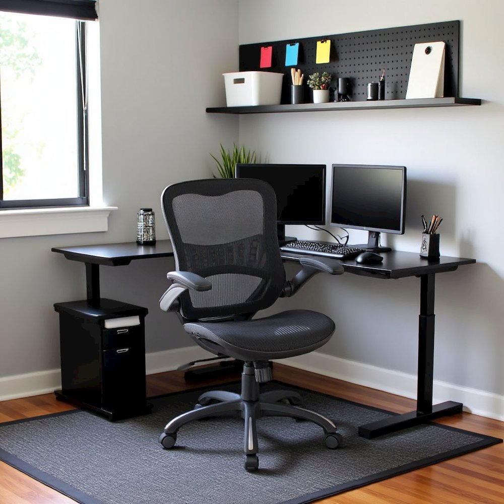 Black Tall Office Chair – Standing Desk Chair With Extended Height Frame