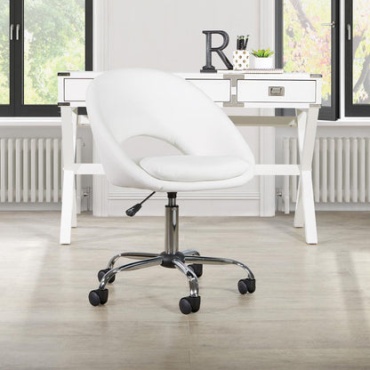 Milo Height Adjustable Home Office Chair in Durable White Faux Leather, ML26SA-W32
