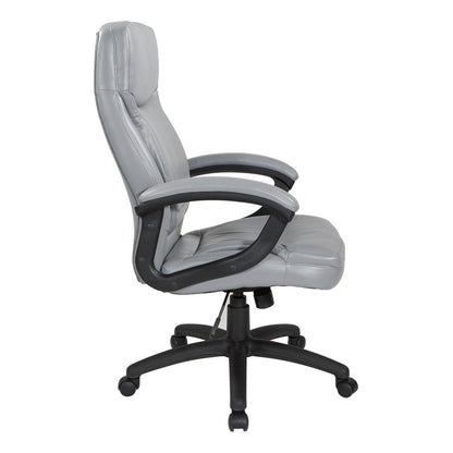 Executive High Back Charcoal Grey Bonded Leather Chair with Locking Tilt Control and Match Stitching, EC6583-EC42
