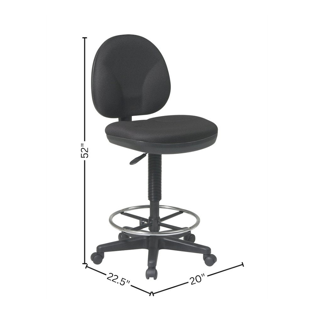 Tall Black Drafting Chair – High Office Chair With Sculptured Support