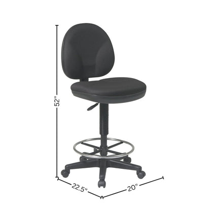 Tall Black Drafting Chair – High Office Chair With Sculptured Support