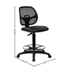 Black Drafting Chair – Office Chair With 20-Inch Foot Rest for Tall Desk